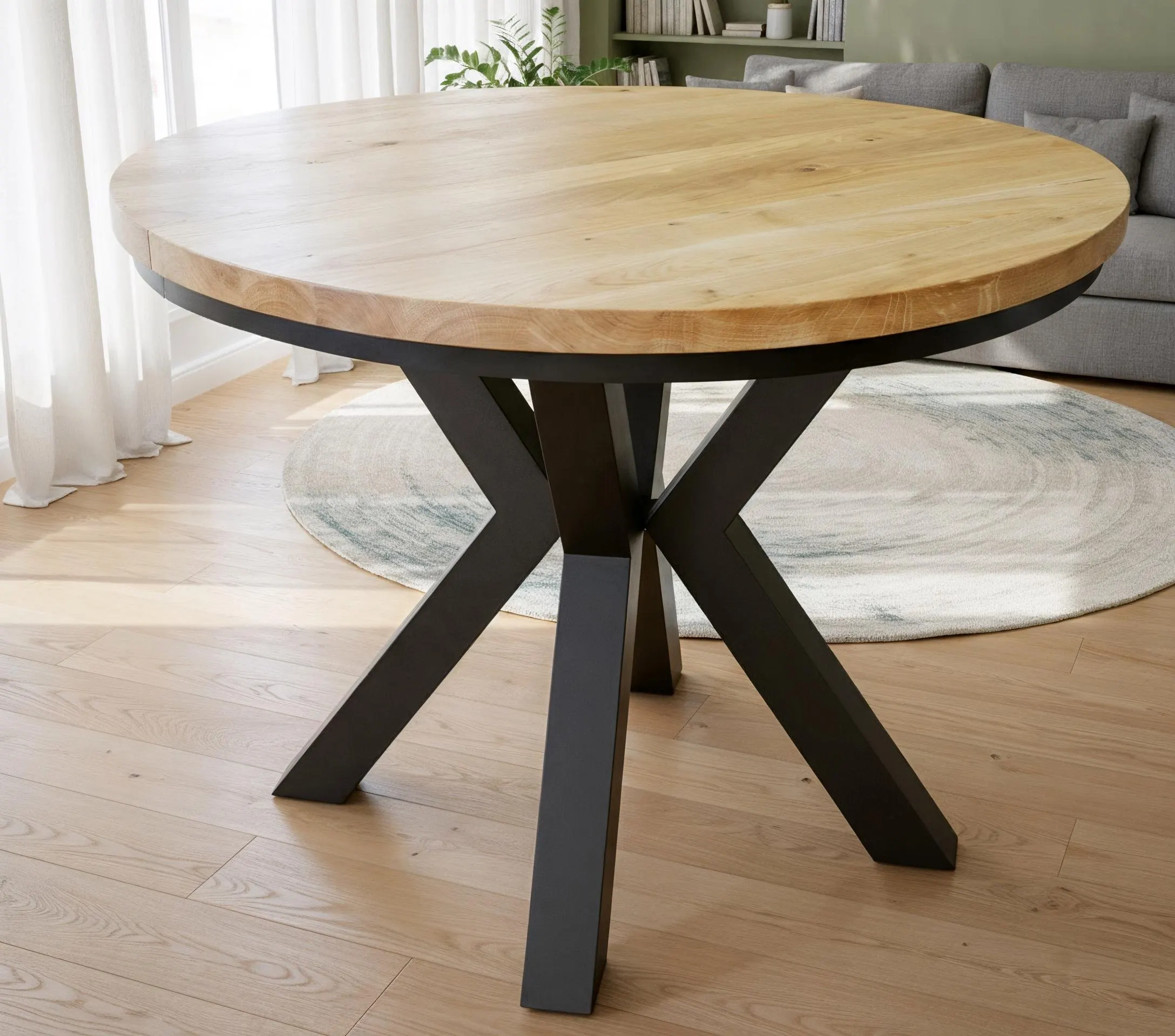 Rozsuwany dębowy stół do jadalni | Certyfikowane drewno FSC, ręcznie wykonany w Polsce | 120–320 cm ​